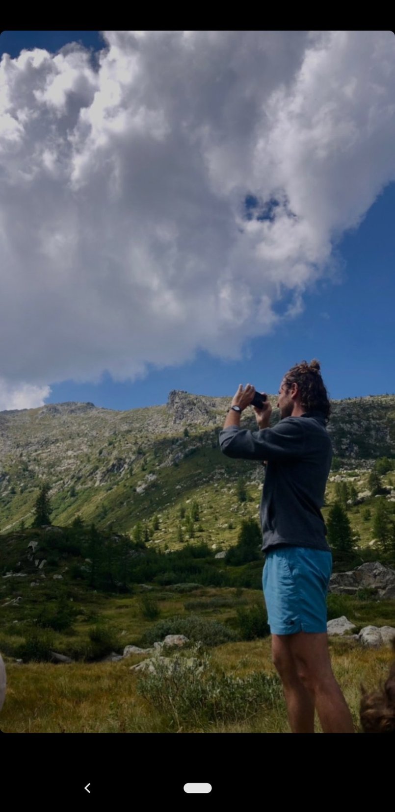 Portrait of a man with brown hair and glasses on a flat gray background.
